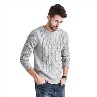 Sweater Lengan Panjang Twist Knit Lelaki
