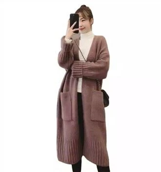 Sweater Knit Cardigan Saiz Plus wanita