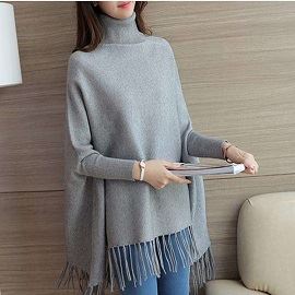 Sweater Knit Turtleneck Musim Sejuk Wool